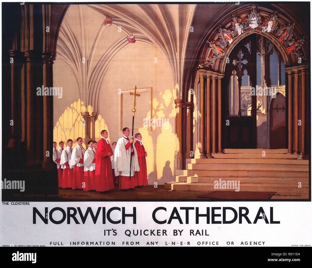 Norwich, Norfolk - Vintage travel poster Foto Stock