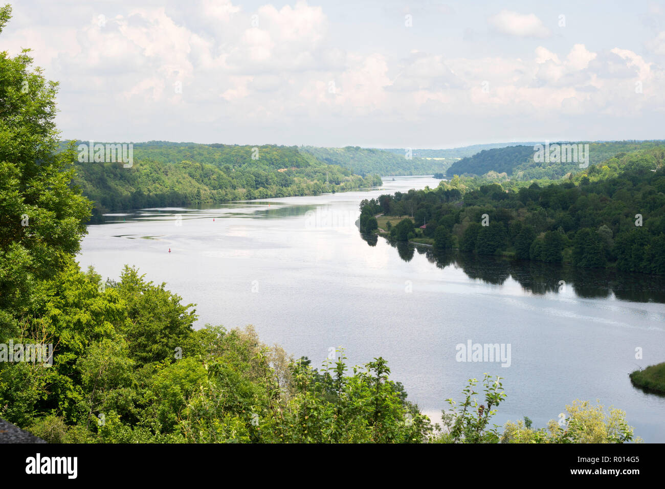 Della Valle del fiume Mosella da Villey-Saint-Étienne, Meurthe-et-Moselle, Francia, Europa Foto Stock