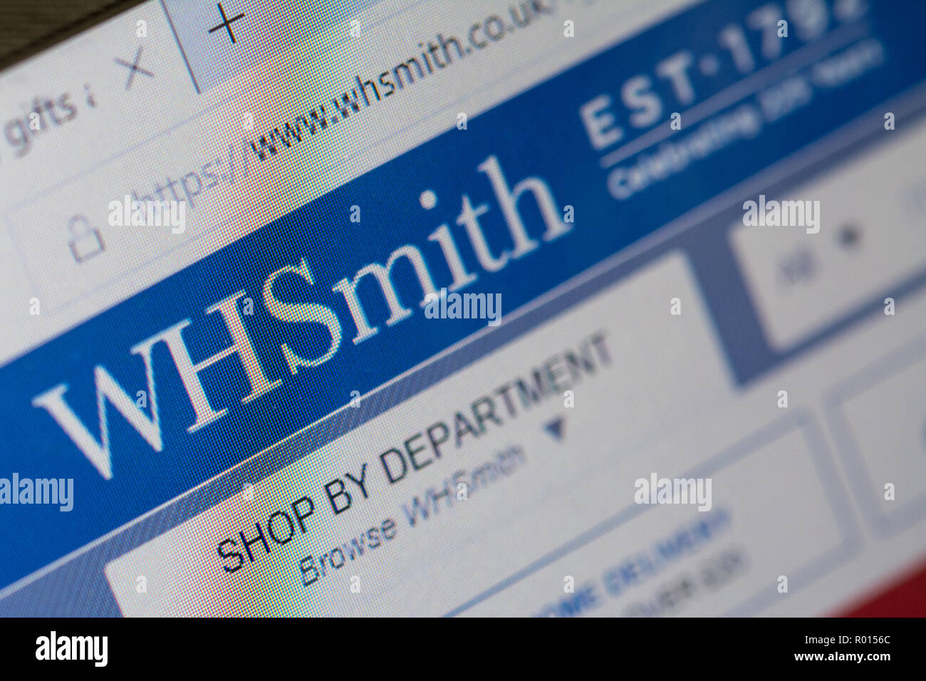 WHSmith: informare shopping on line sito. Screenshot del sito internet. Foto Stock