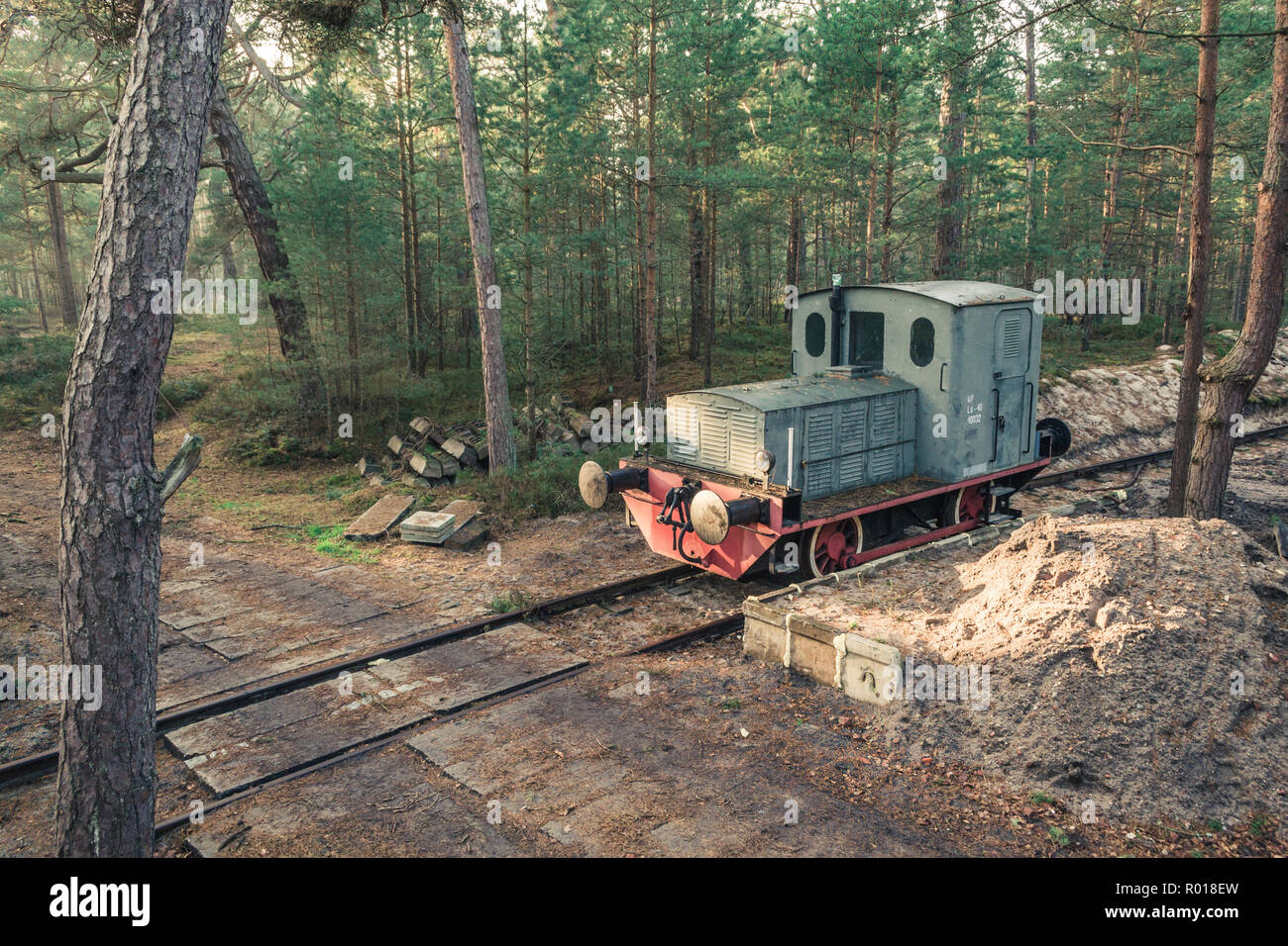 Alimentate a gasolio locomotore sul display nel museo delle ferrovie di Hel in Hel, Polonia. Foto Stock