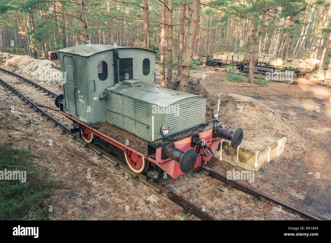 Alimentate a gasolio locomotore sul display nel museo delle ferrovie di Hel in Hel, Polonia. Foto Stock