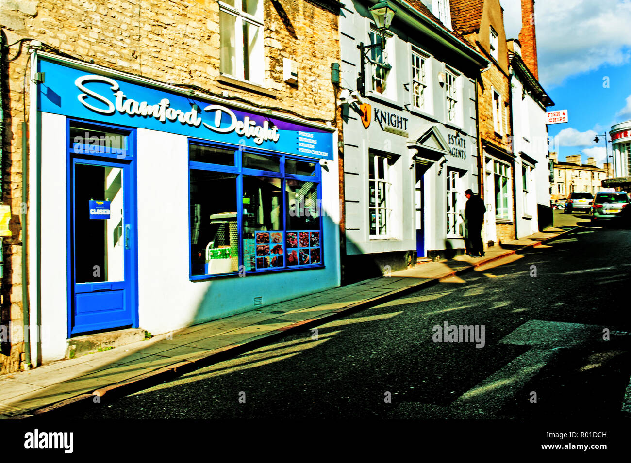 Red Lion Street, Stamford, Lincolnshire, Inghilterra Foto Stock