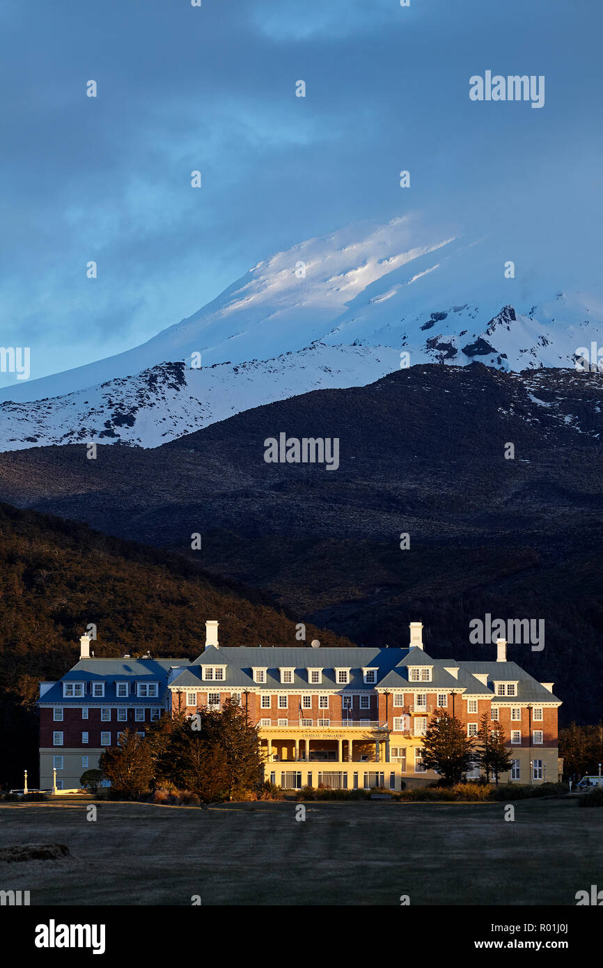 Grand Chateau e Mt Ruapehu, altopiano centrale, Isola del nord, Nuova Zelanda Foto Stock