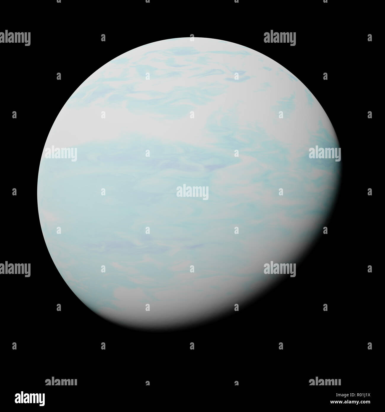 Il pianeta Urano, parte del sistema solare isolato su sfondo nero Foto Stock