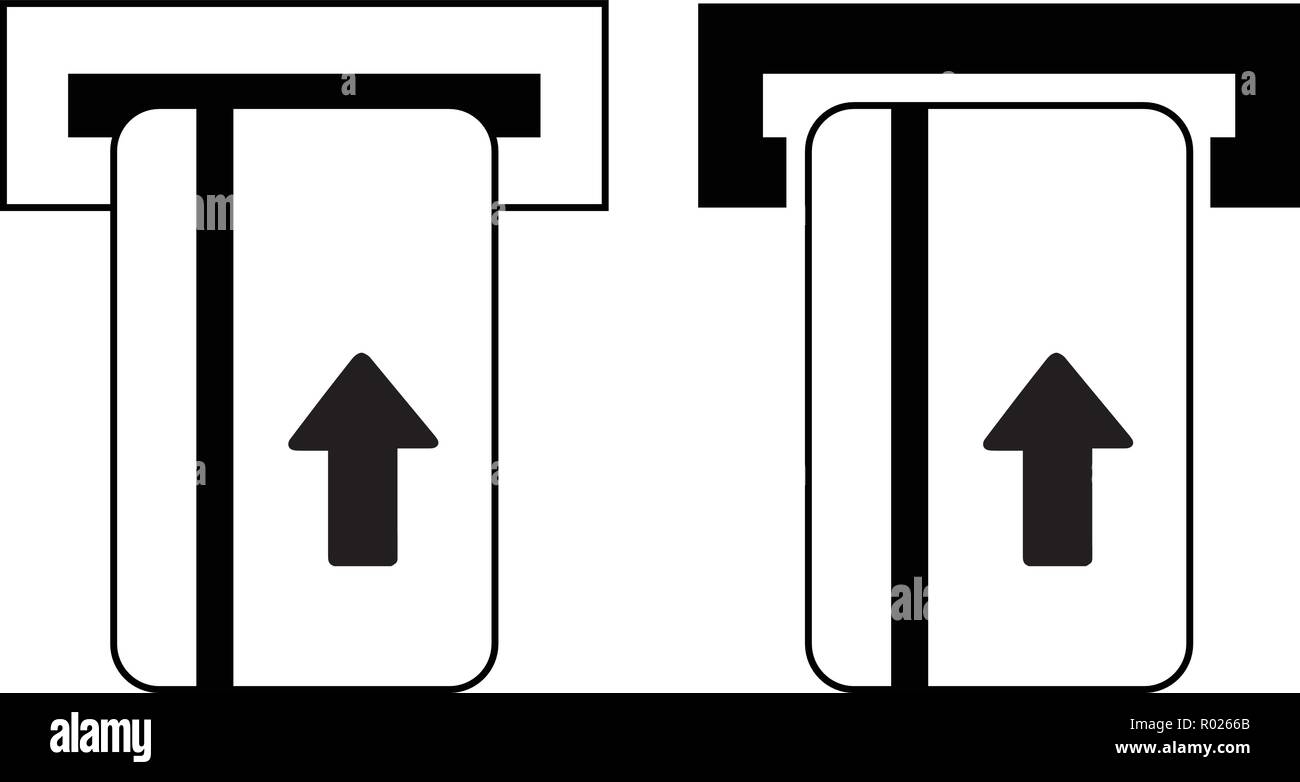 Le schede con la freccia inserito in lettori di schede Illustrazione Vettoriale