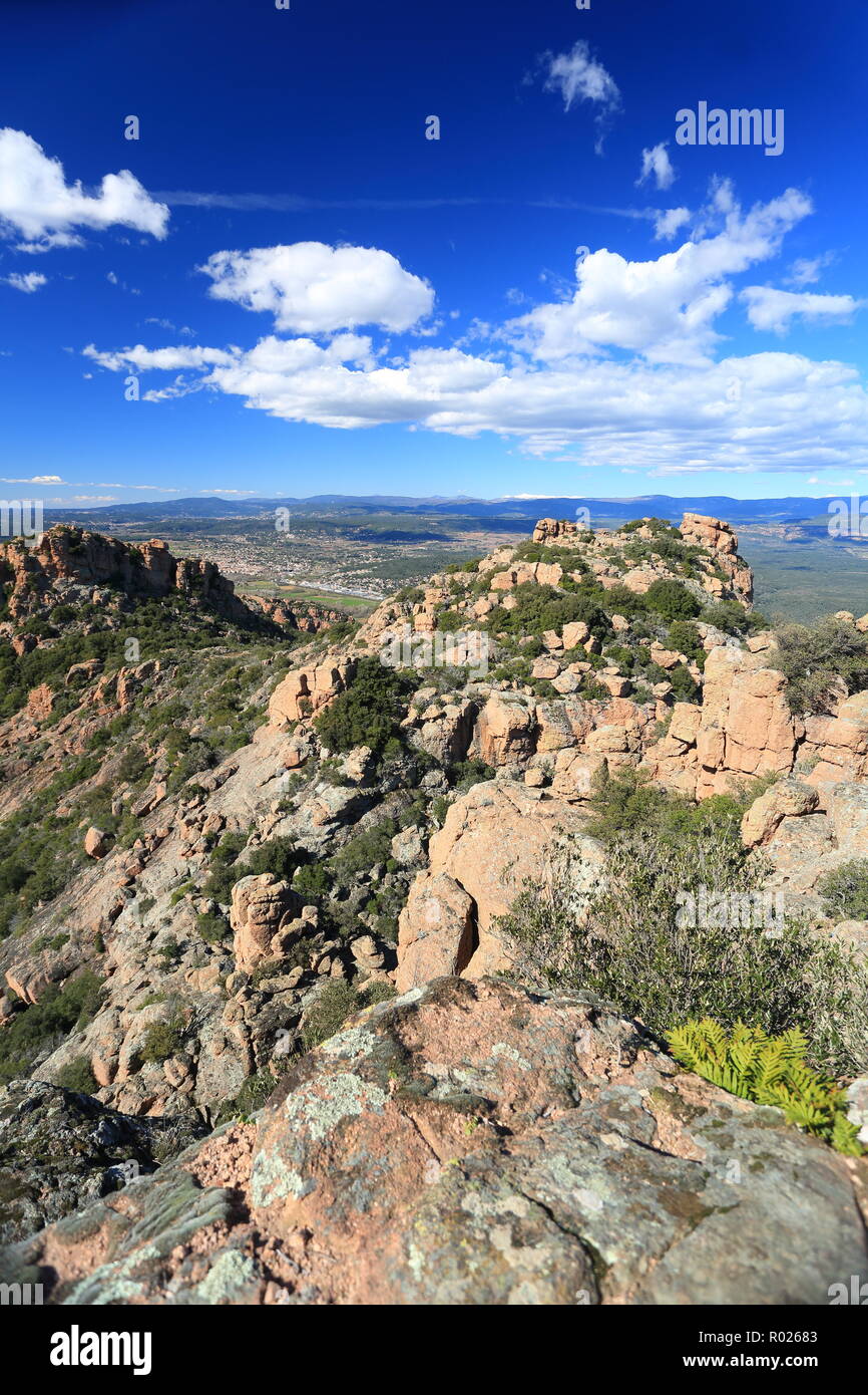 Rocher de Roquebrune sur Argens, 83, Var, Cote d'azur, PACA, Foto Stock