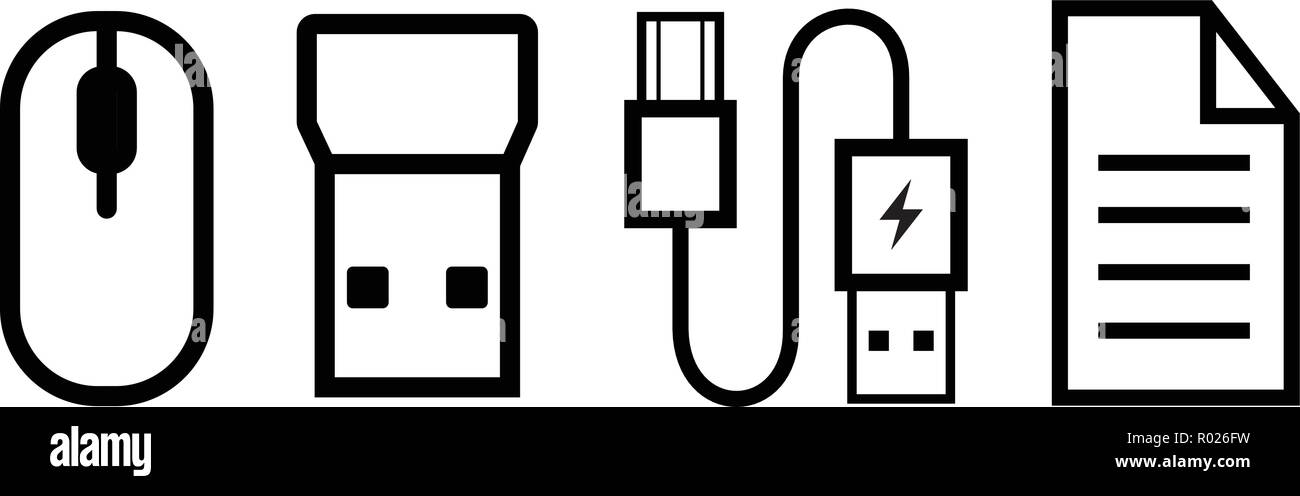 I componenti di un mouse USB box Illustrazione Vettoriale