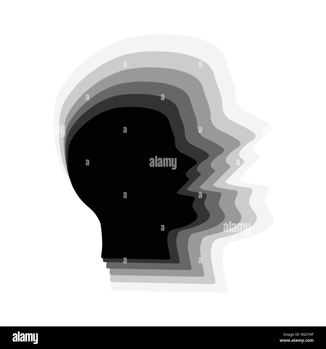 3d la silhouette di un uomo che parla Illustrazione Vettoriale