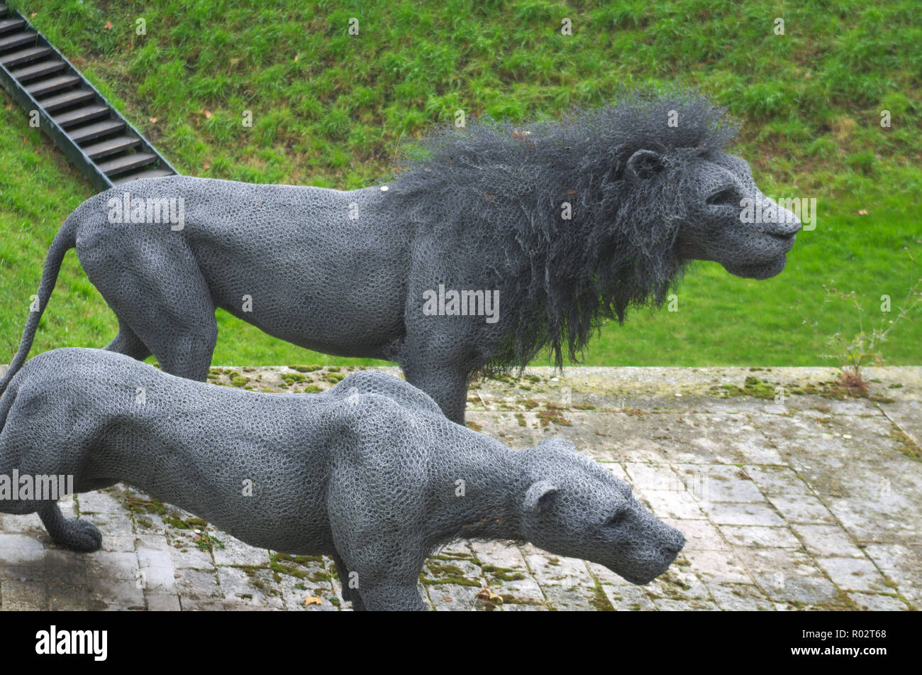 I Lions presso la Torre di Londra Foto Stock