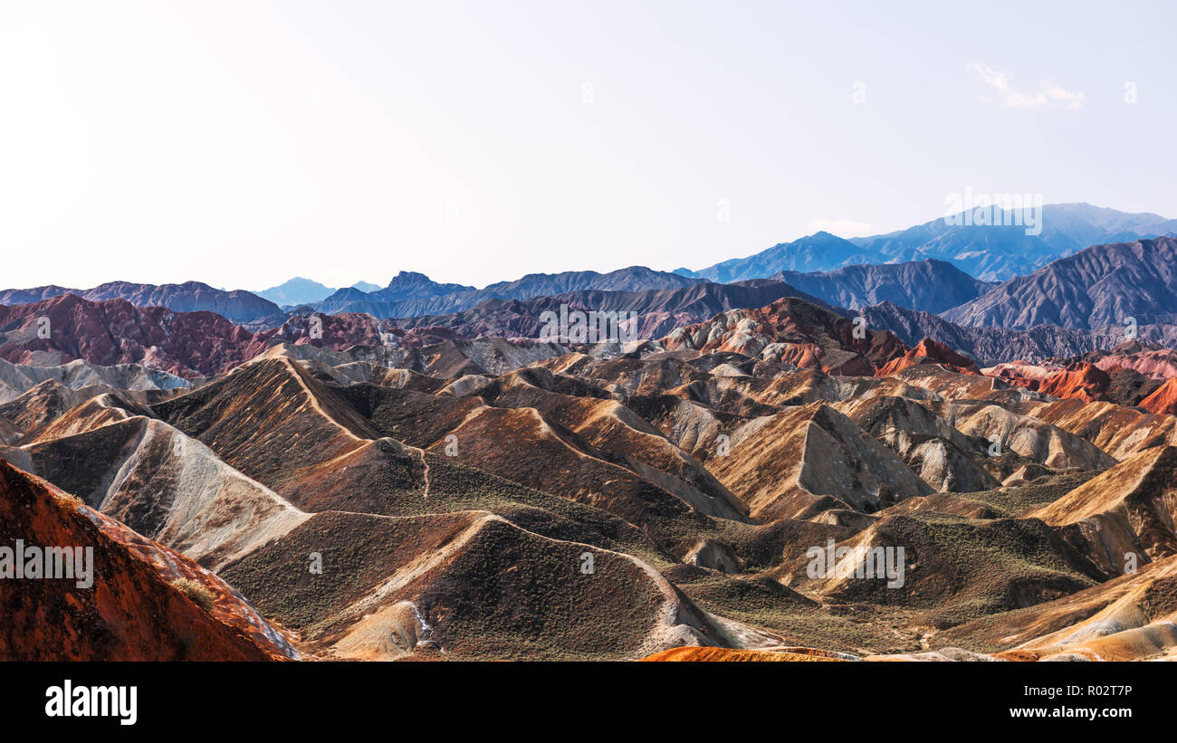Danxia rilievi in Zhangye, Cina. La natura e la bellezza Foto Stock