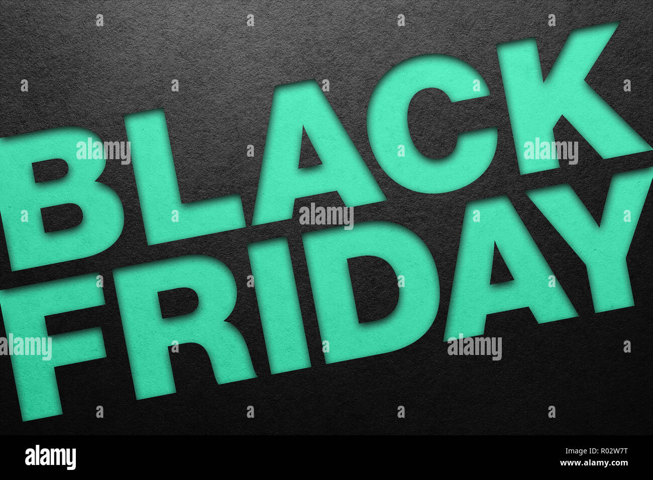 Venerdì nero poster. Trama della carta. Il design del materiale Foto Stock