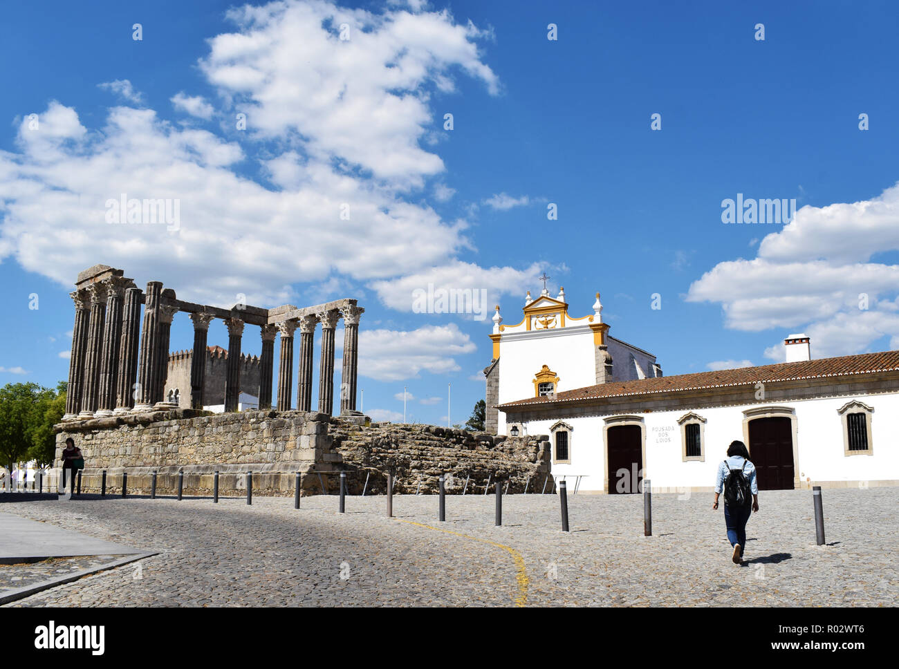 Evora: un po' importante città storica nel centro del Portogallo, nella regione di Alentejo. Foto Stock