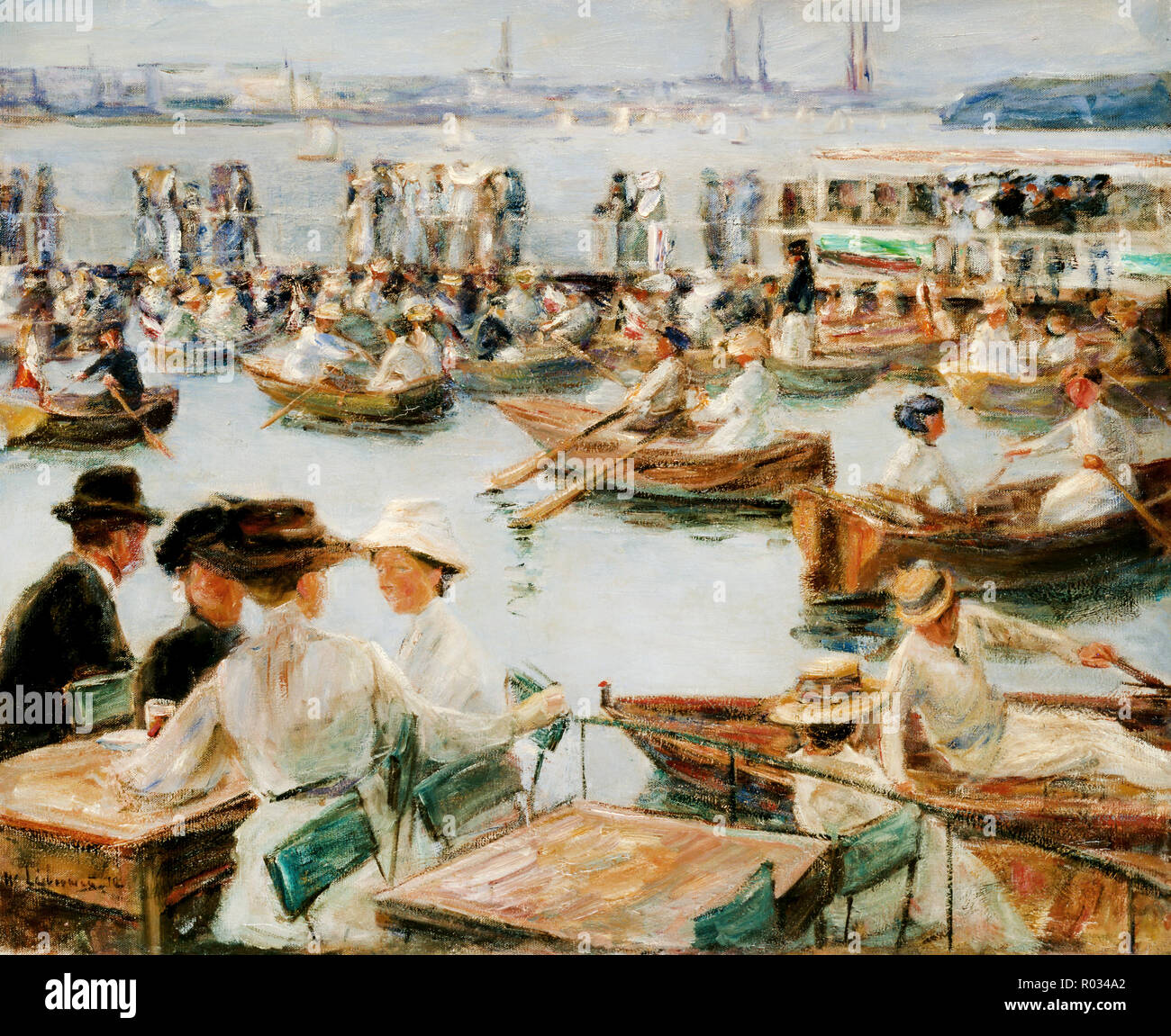 Max Liebermann, sul Alster Amburgo 1910 olio su tela, Galerie Neue Meister, Dresda, Germania. Foto Stock