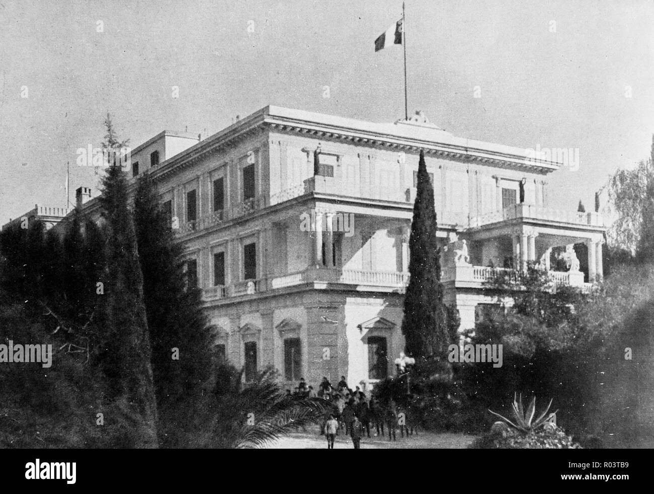 Achilleion, residenza dell'imperatore tedesco Wilhelm II di Tessalonica, conquistata dall'esercito francese, 1916, Grecia Foto Stock