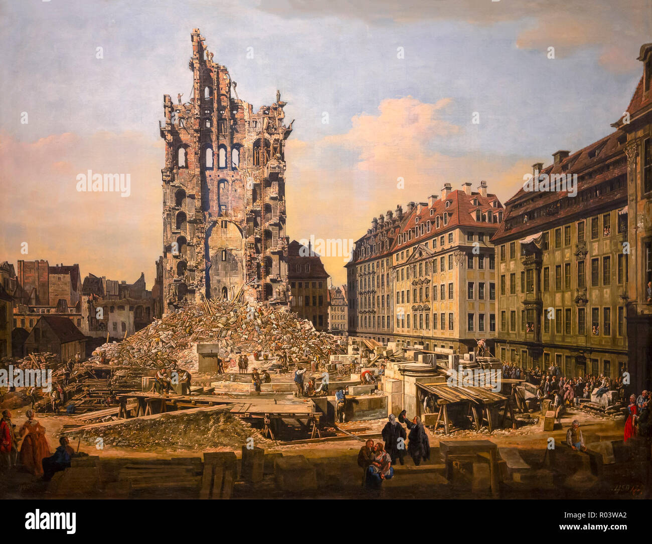 Le rovine della Kreuzkirche di Dresda, Bernardo Bellotto, 1765, Zurigo Kunsthaus di Zurigo, Svizzera, Europa Foto Stock
