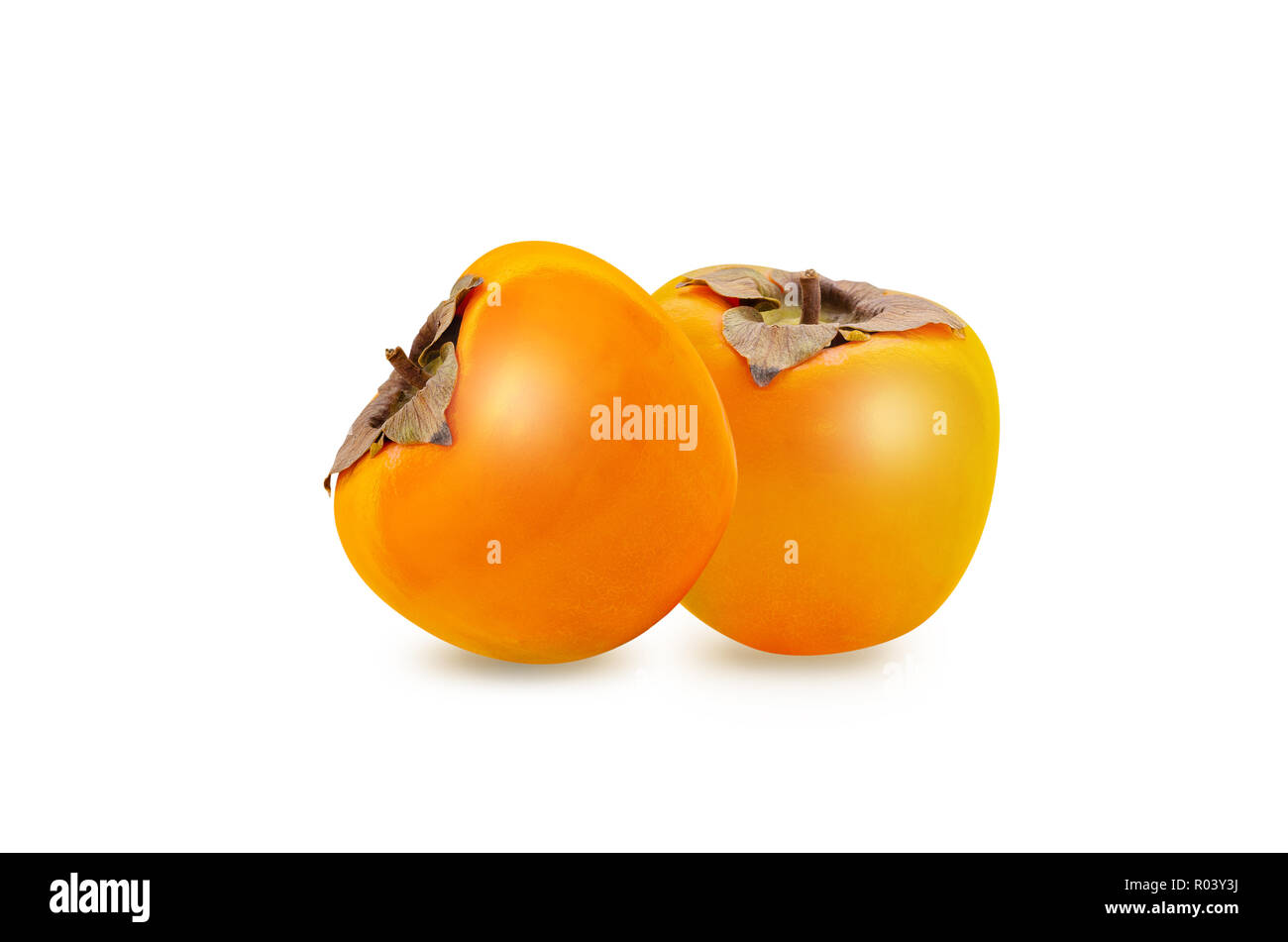 Freschi maturi cachi isolati su sfondo bianco Foto Stock
