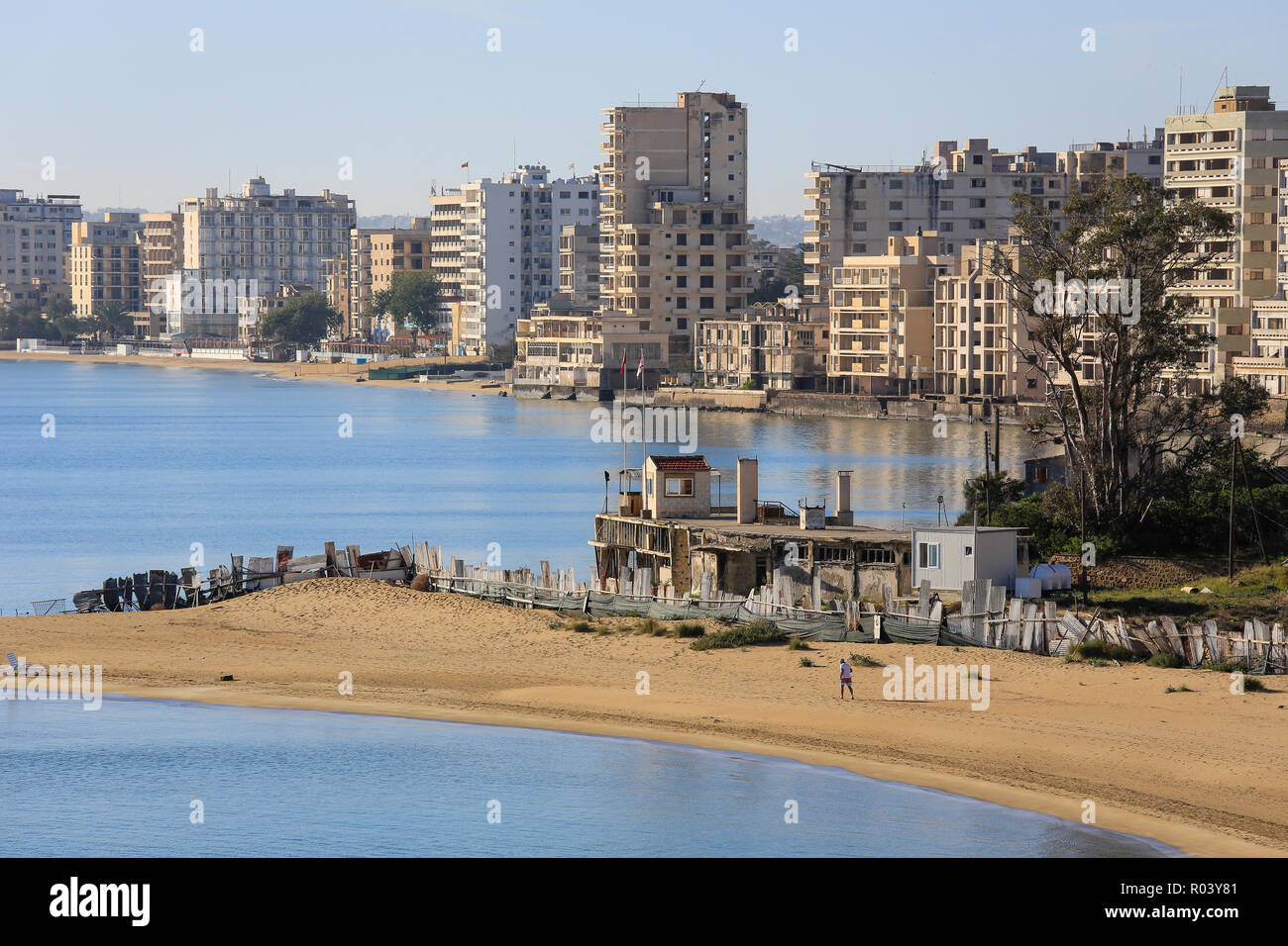 Famagusta, Repubblica Turca di Cipro del Nord, Cipro - 'Ghost Town' Varosha Foto Stock