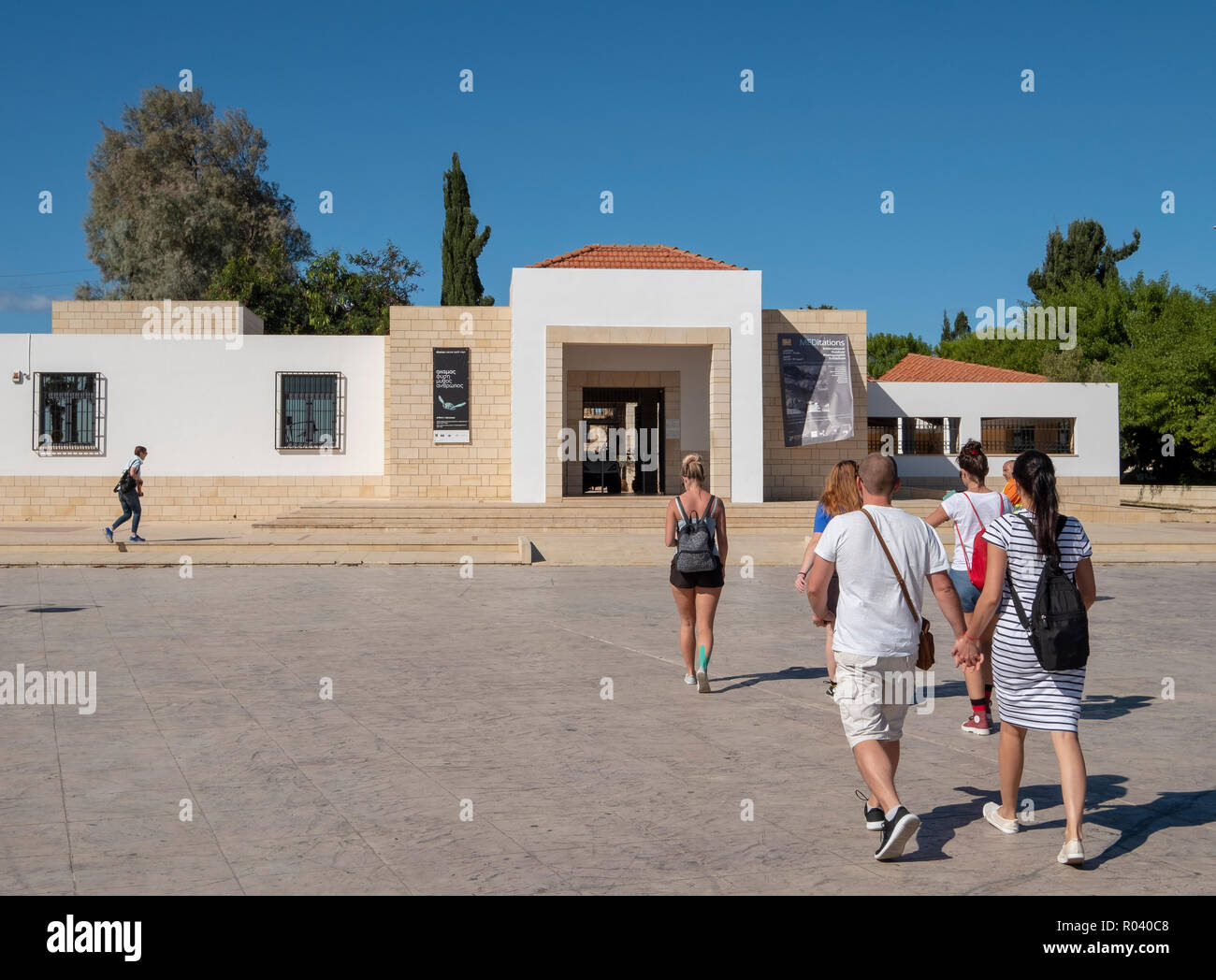 Ingresso al parco archeologico in Paphos, destinazione Cyprustourist Foto Stock