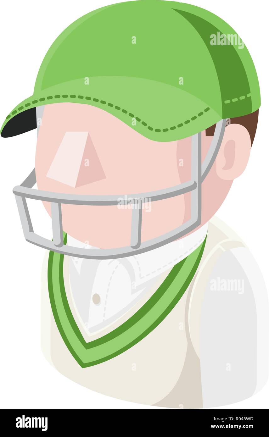 Cricket uomo Avatar icona Persone Illustrazione Vettoriale