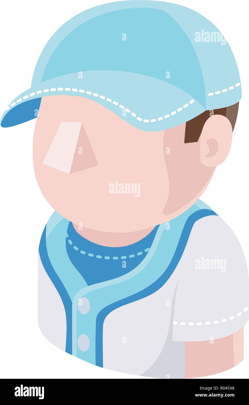 Uomo di Baseball Avatar icona Persone Illustrazione Vettoriale