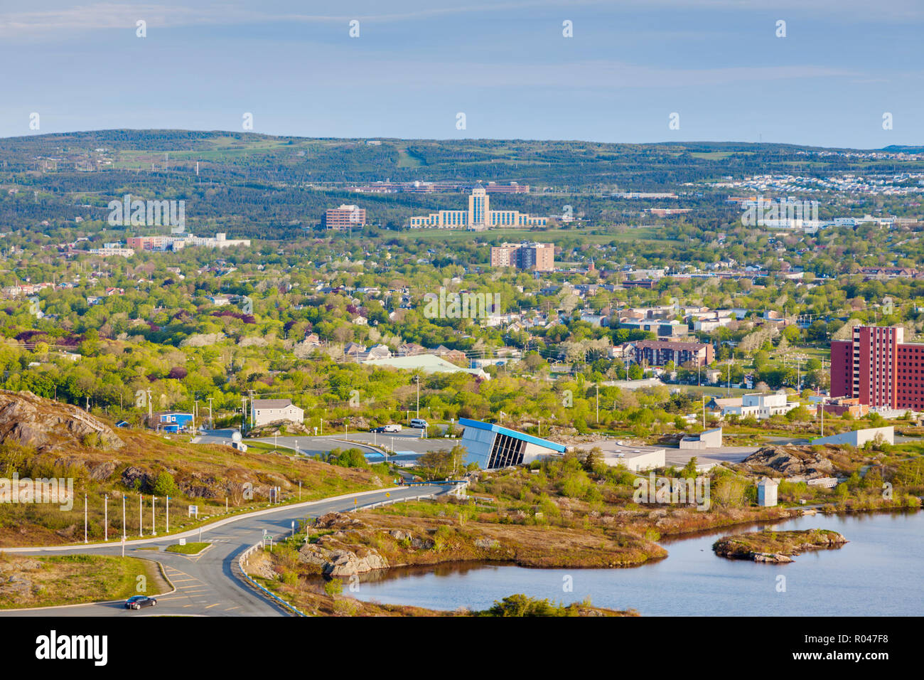 Panorama di San Giovanni con la Confederazione edificio. San Giovanni, Terranova e Labrador, Canada. Foto Stock
