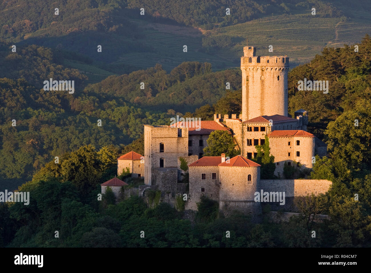 Il Castello di Rihemberk, Branik, Valle del Vipava, Nova Gorica, in Slovenia Foto Stock