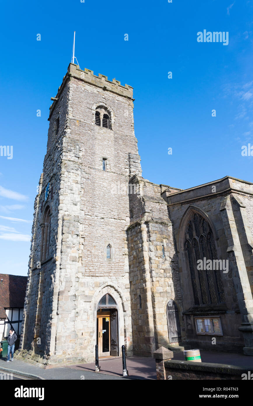 Much Wenlock Chiesa Parrocchiale in Shropshire città Foto Stock