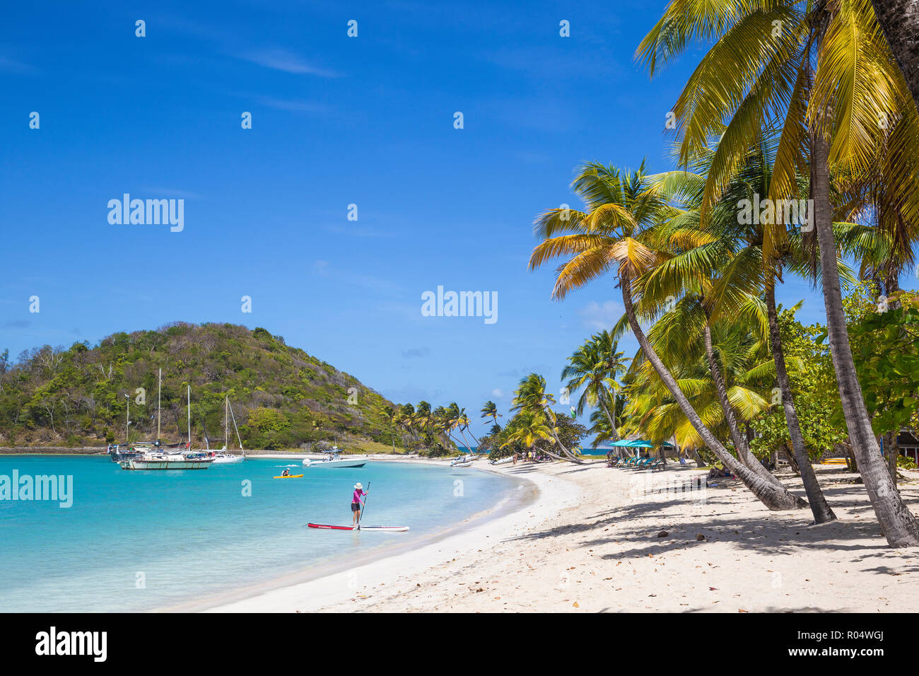 Saltwhistle Bay, Mayreau, Grenadine, Saint Vincent e Grenadine, West Indies, dei Caraibi e America centrale Foto Stock
