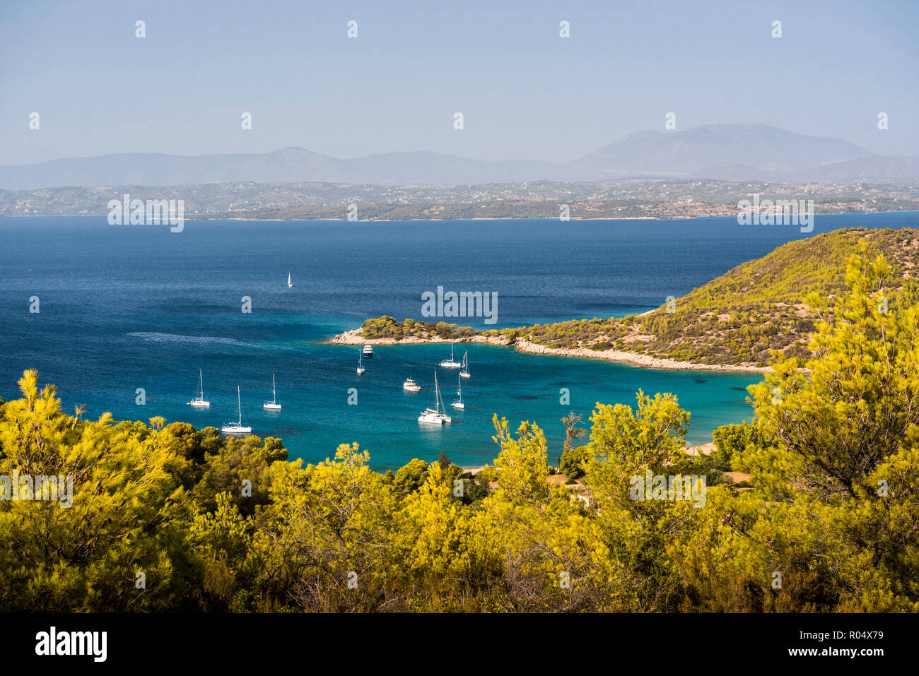 Spetses, Isole Saroniche, Attica Regione costa del Mar Egeo, le isole greche, Grecia, Europa Foto Stock