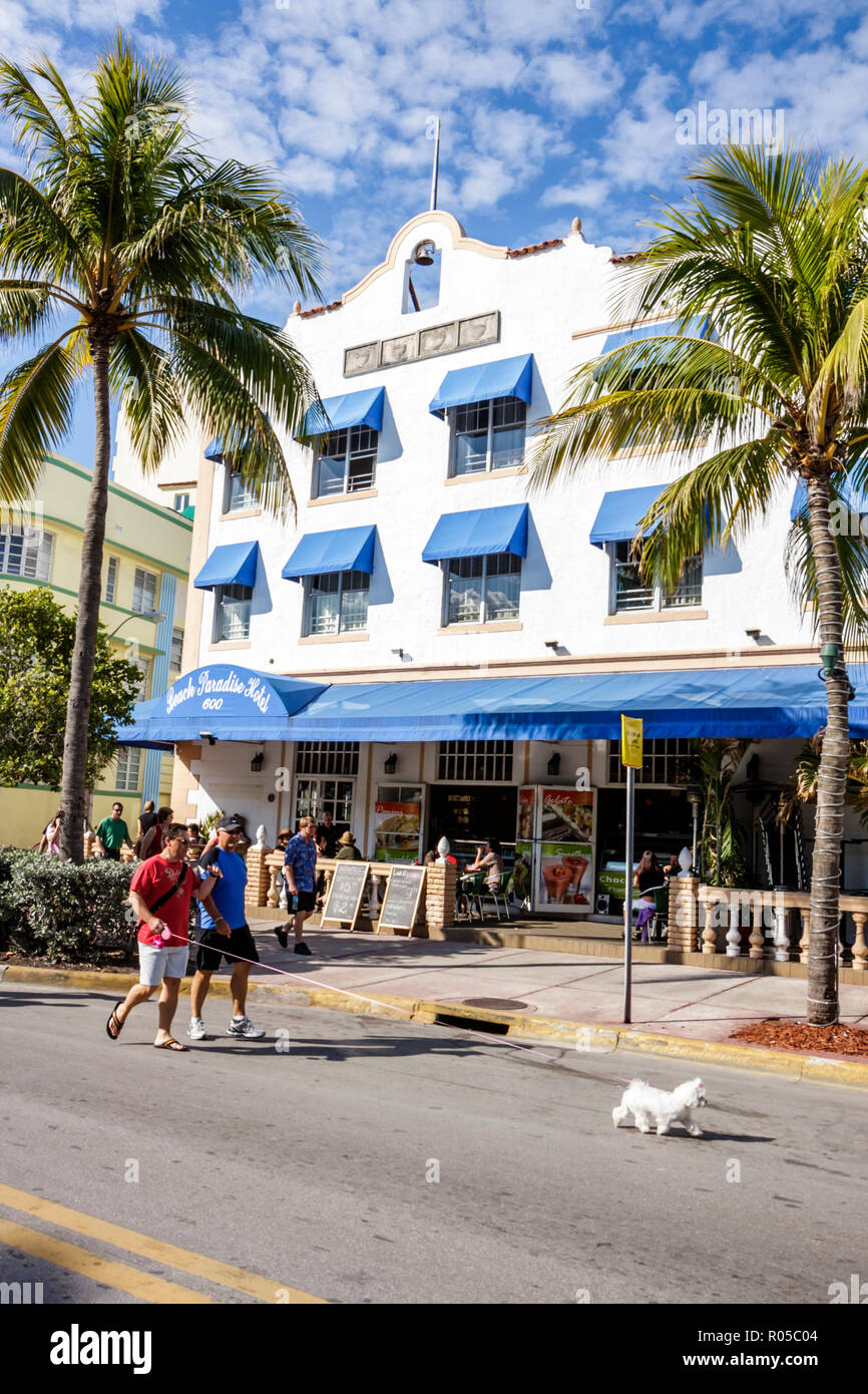 Miami Beach Florida, Ocean Drive, Art Deco Weekend, architettura, architettura, Street Festival, festival, celebrazione, fiera, evento, Beach Paradise, hotel hote Foto Stock