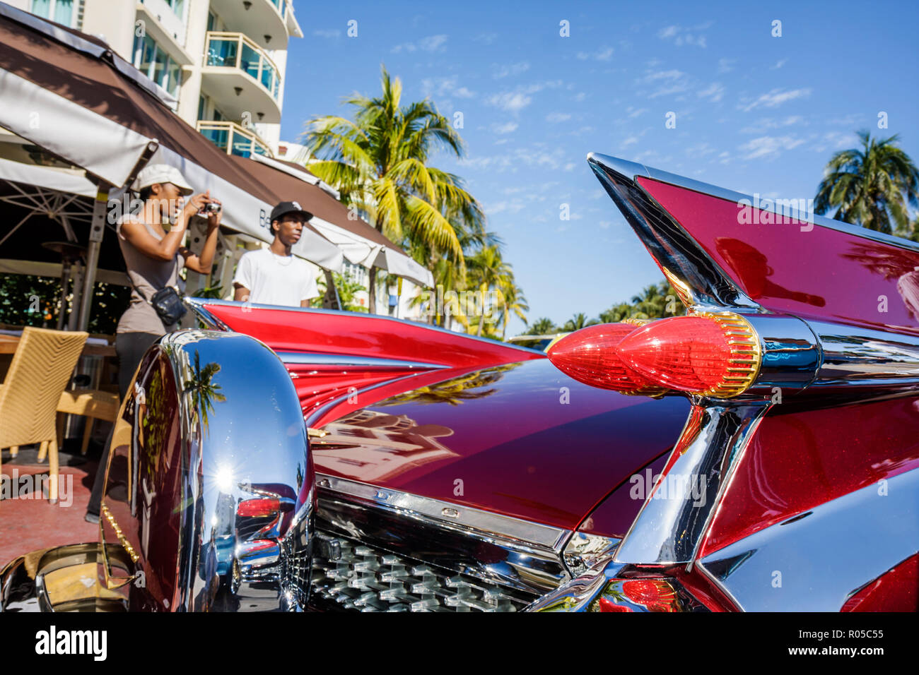 Miami Beach Florida,Ocean Drive,Art Deco Weekend,architettura,architettura,festival,evento,celebrazione,auto classiche,mostra collezione, Foto Stock