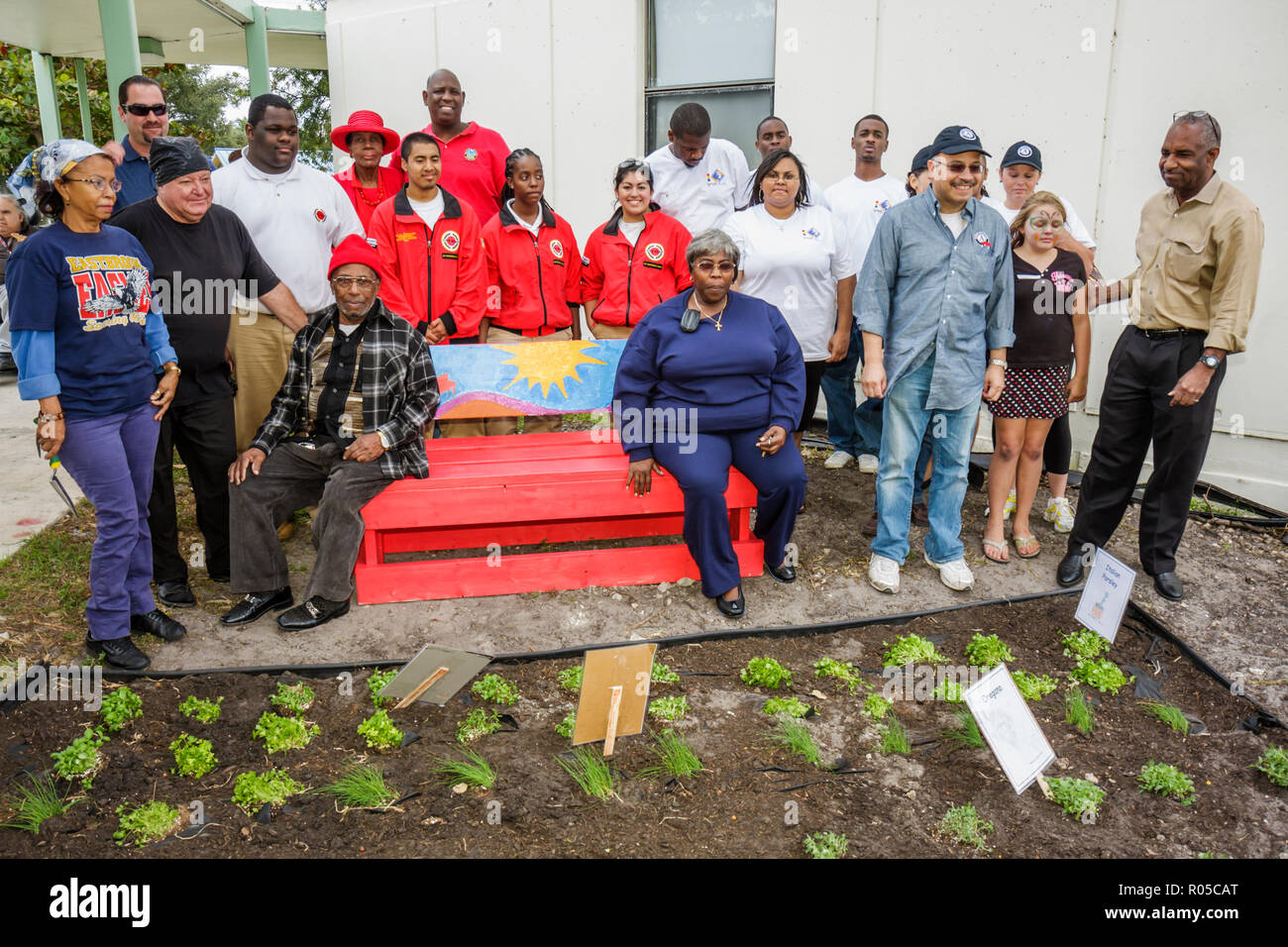 Miami Florida,Little Haiti,Edison Plaza,public Martin Luther King Jr. MLK,AmeriCorps,City Year,service,studenti,volontari volontari volontari Foto Stock