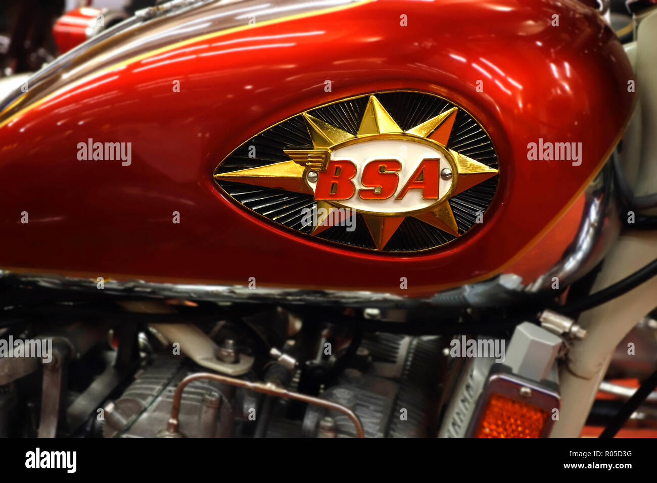 1971 motocicletta BSA A75R Rocket 3 Mark II emblema serbatoio / badge Foto Stock