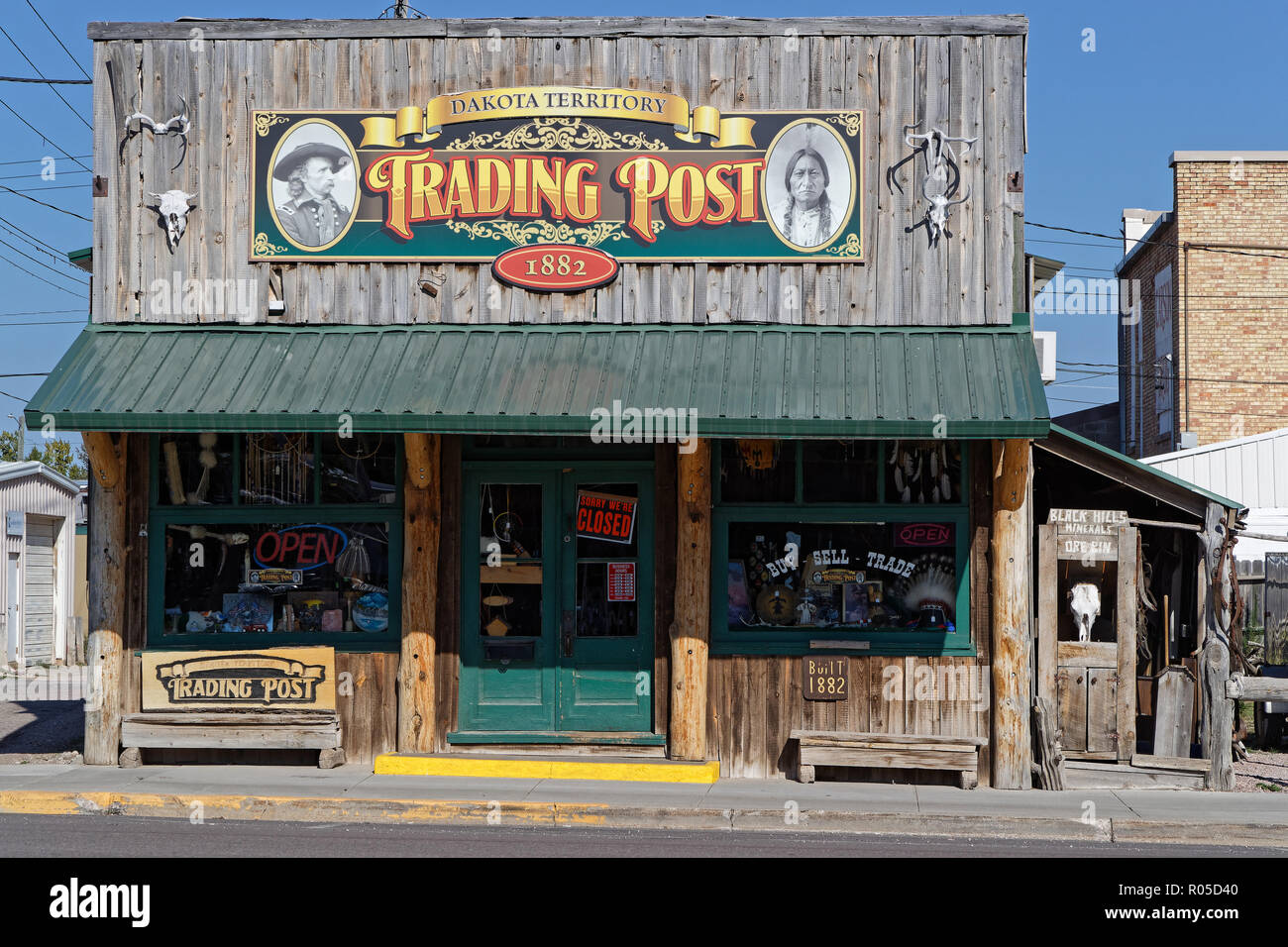 CUSTER, South Dakota, 16 Settembre 2018 : il vecchio Trading Post in Custer. Un trading post è stato uno stabilimento dove il commercio di merci hanno avuto luogo i Foto Stock