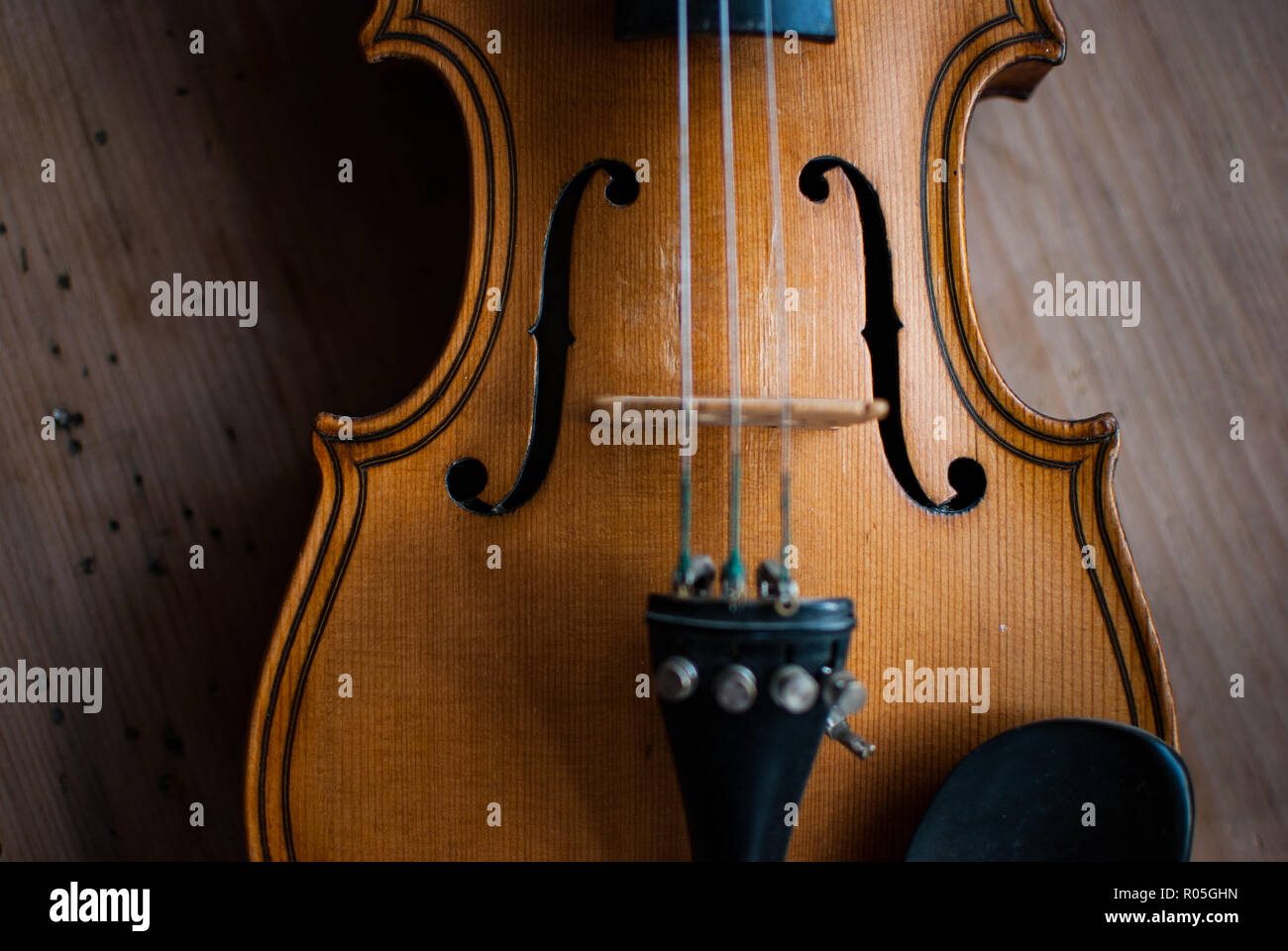 Close-up di un violino Foto Stock