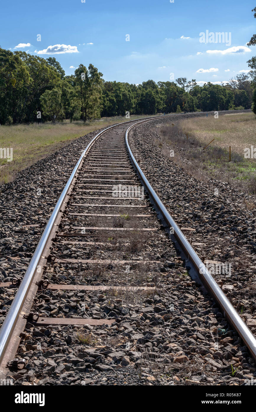 I binari ferroviari closeup da NSW Australia Foto Stock