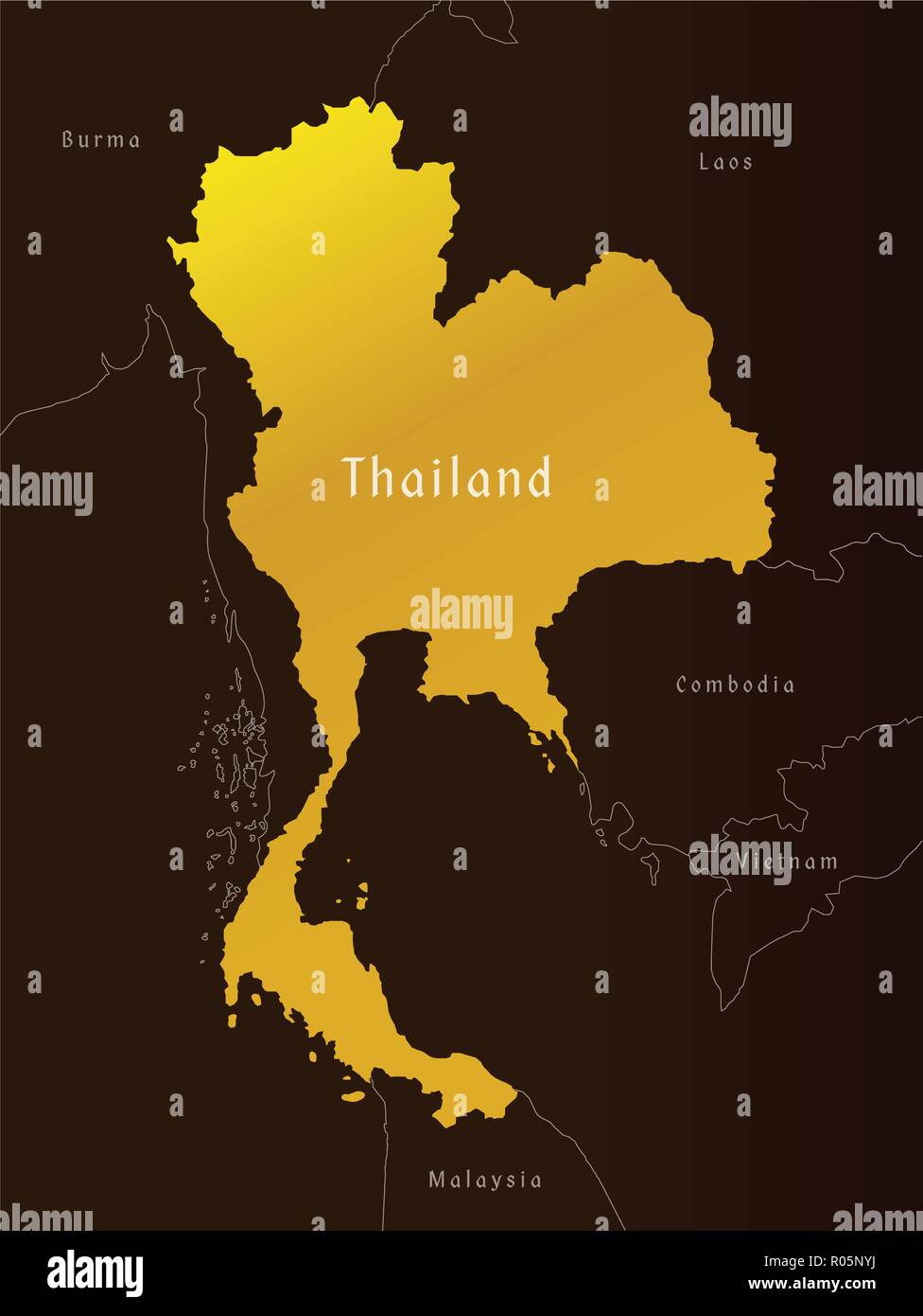 Mappa di Thailandia amministrative, illustrazione vettoriale Illustrazione Vettoriale