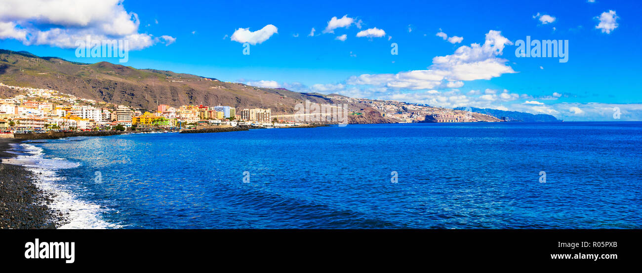 Impressionante città di Candelaria,vista panoramica,Tenerife island,Spagna. Foto Stock