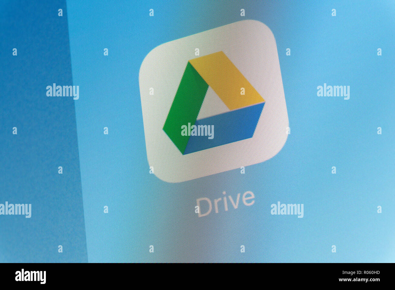 Unità di Google App sul cellulare schermo Foto Stock