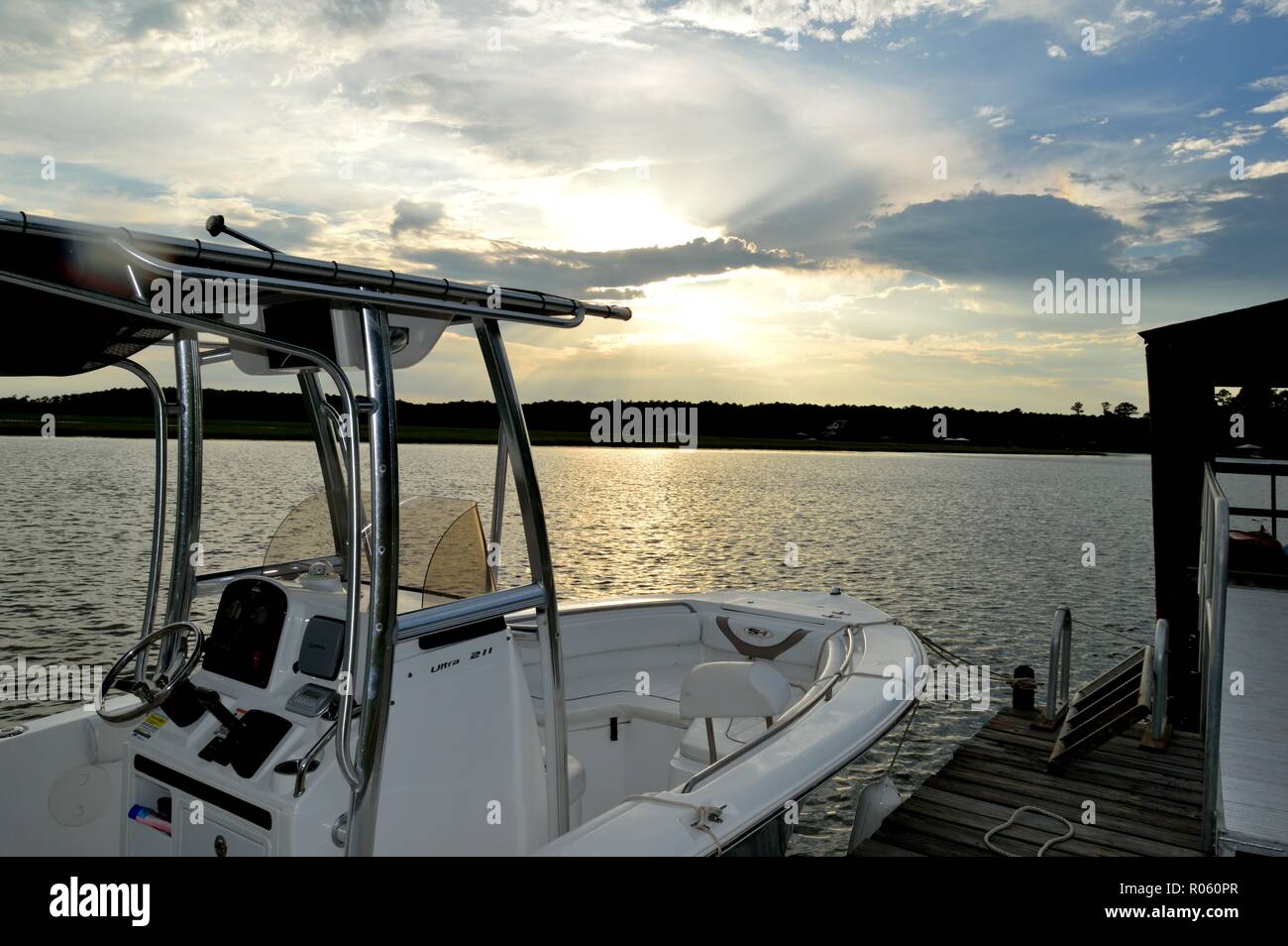 Barche su Edisto Island Foto Stock