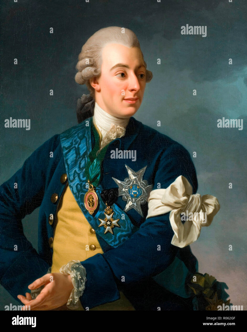 Ritratto di Gustavo III di Svezia - Alexander Roslin, 1772 Foto Stock