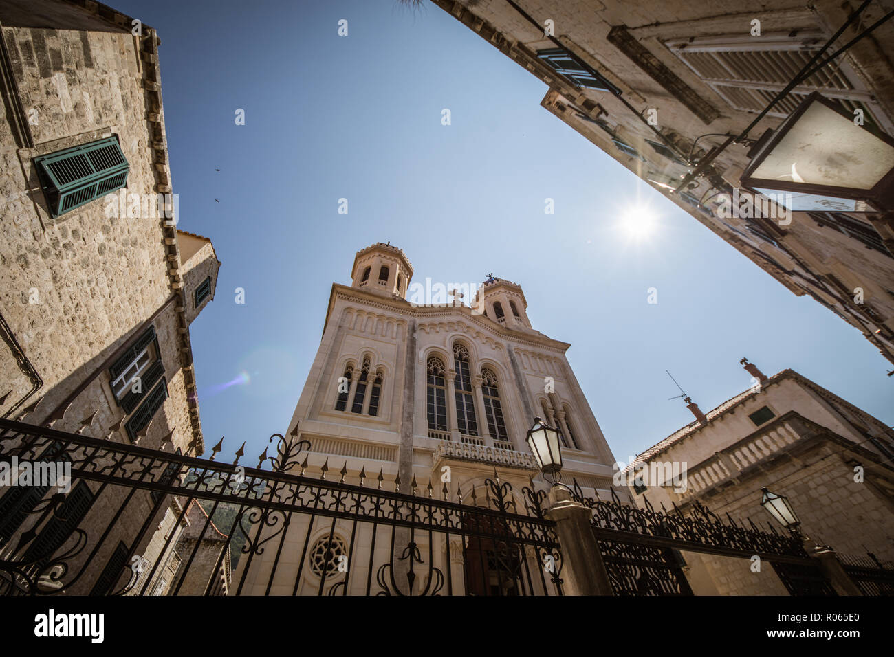 Vista la fantastica città di Dubrovnik, patrimonio dell'unrsco e bella città, Foto Stock
