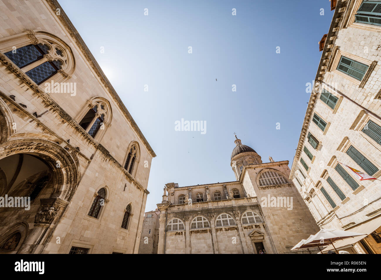 Vista la fantastica città di Dubrovnik, patrimonio dell'unrsco e bella città, Foto Stock