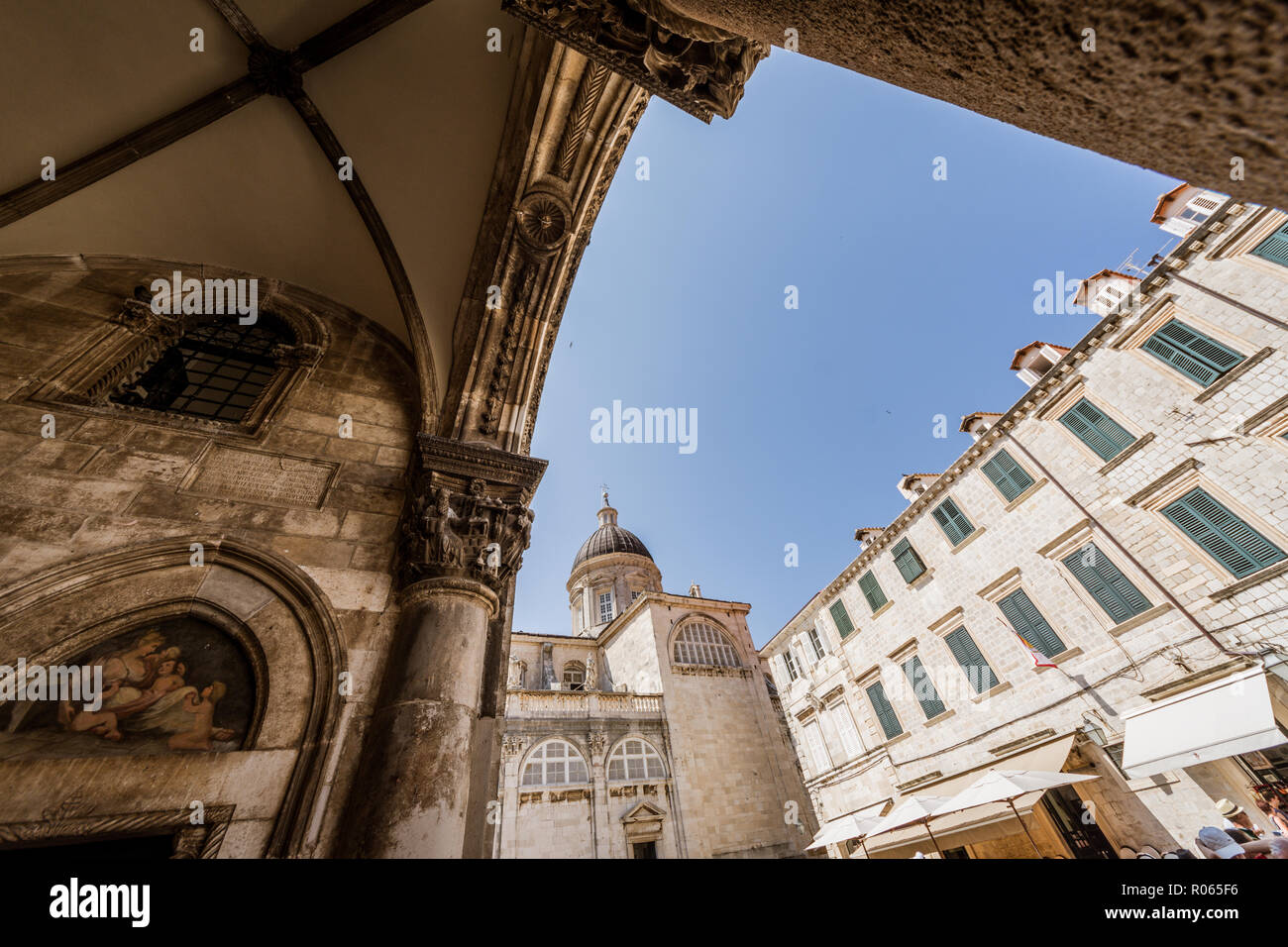 Vista la fantastica città di Dubrovnik, patrimonio dell'unrsco e bella città, Foto Stock