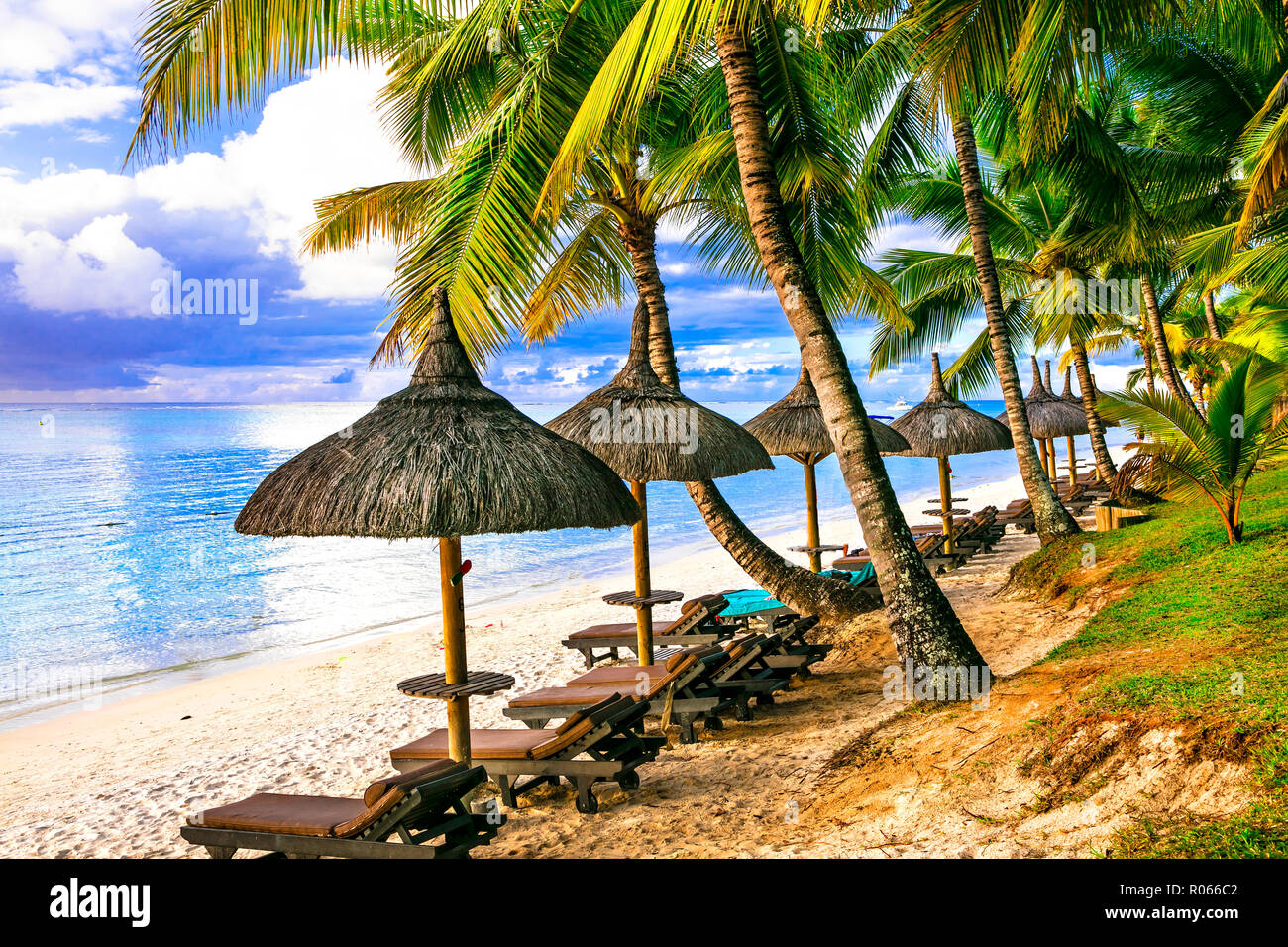 Vacanze tropicali nell'isola Mauritius. Foto Stock