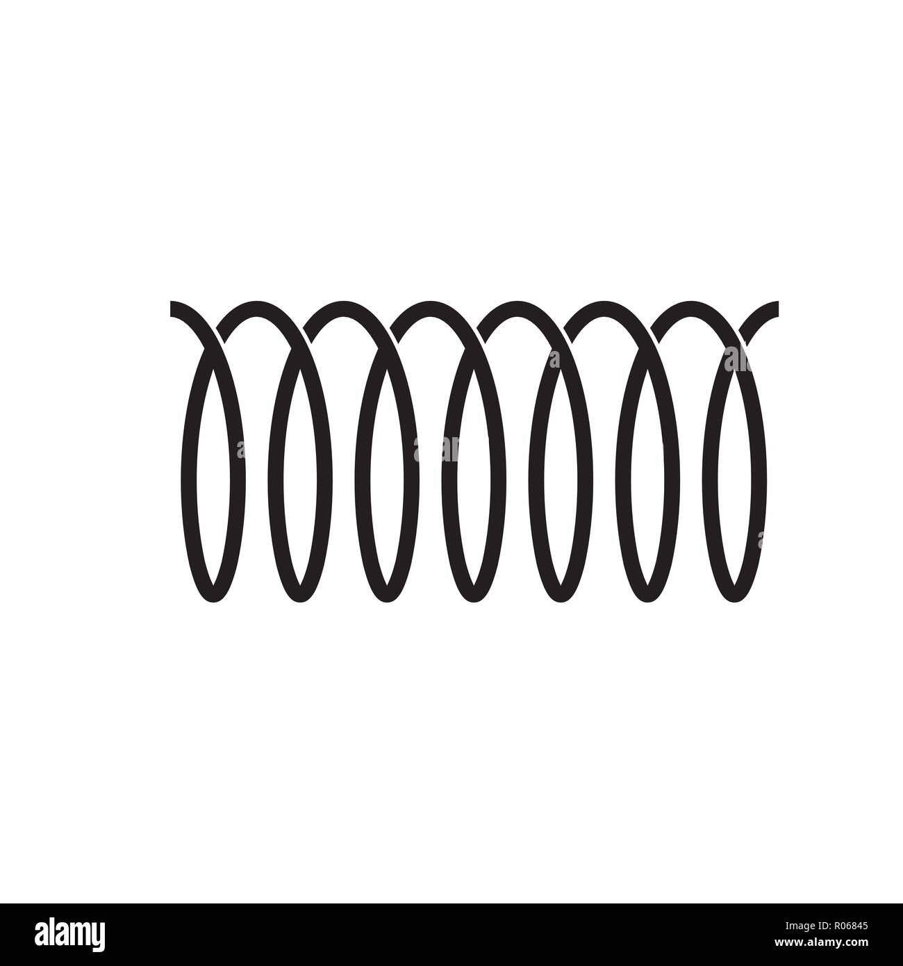 Molla a spirale icona vettore. simbolo flessibile Illustrazione Vettoriale