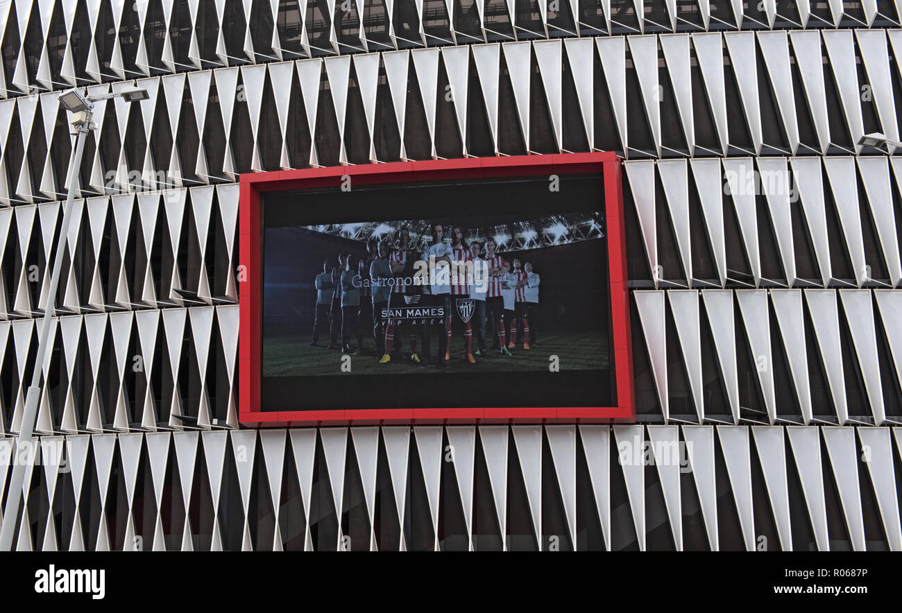 Facciata di mames stadium di bilbao, paesi baschi. Foto Stock