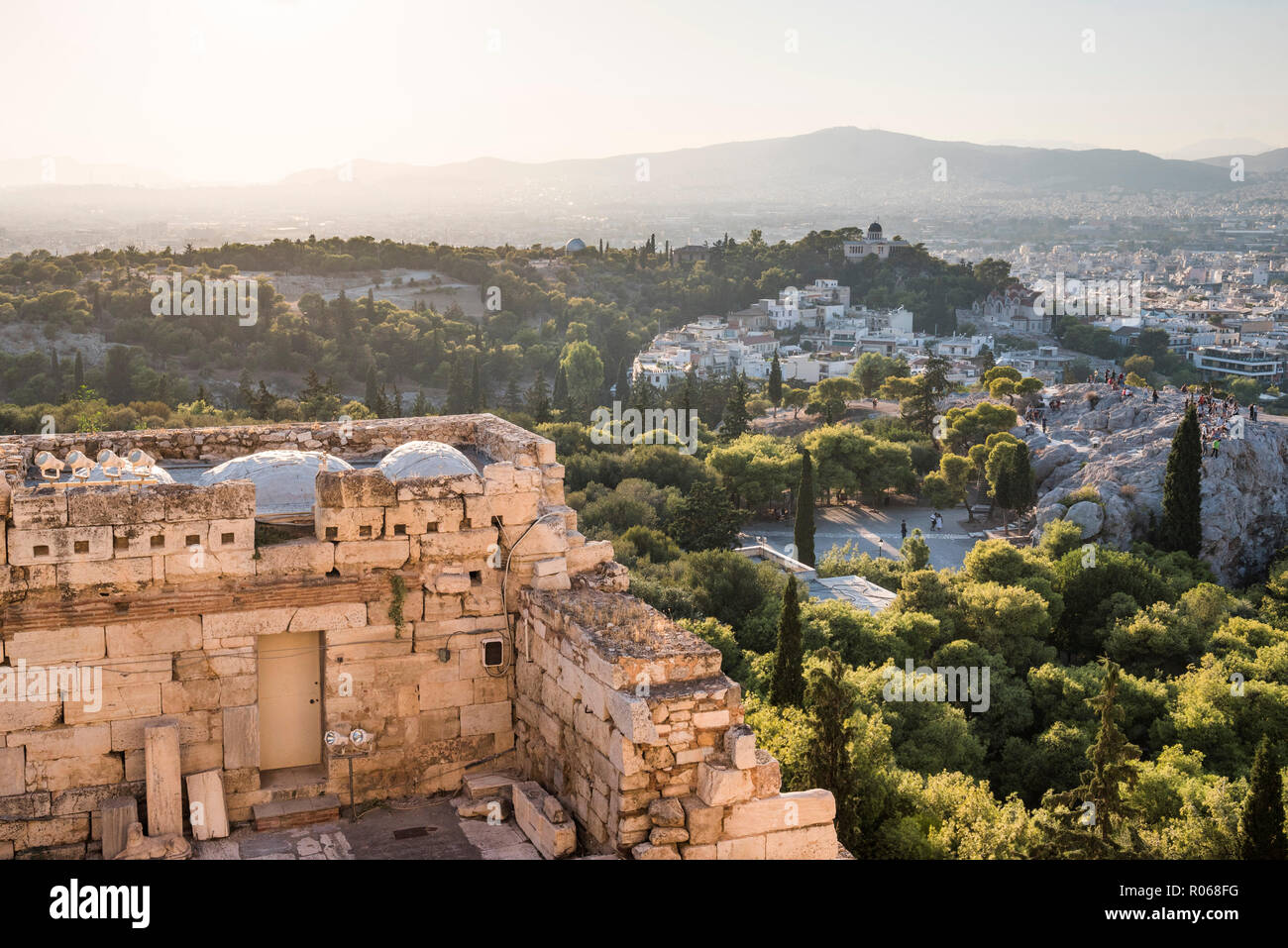 Atene, visto dall'Acropoli, regione Attica, Grecia, Europa Foto Stock