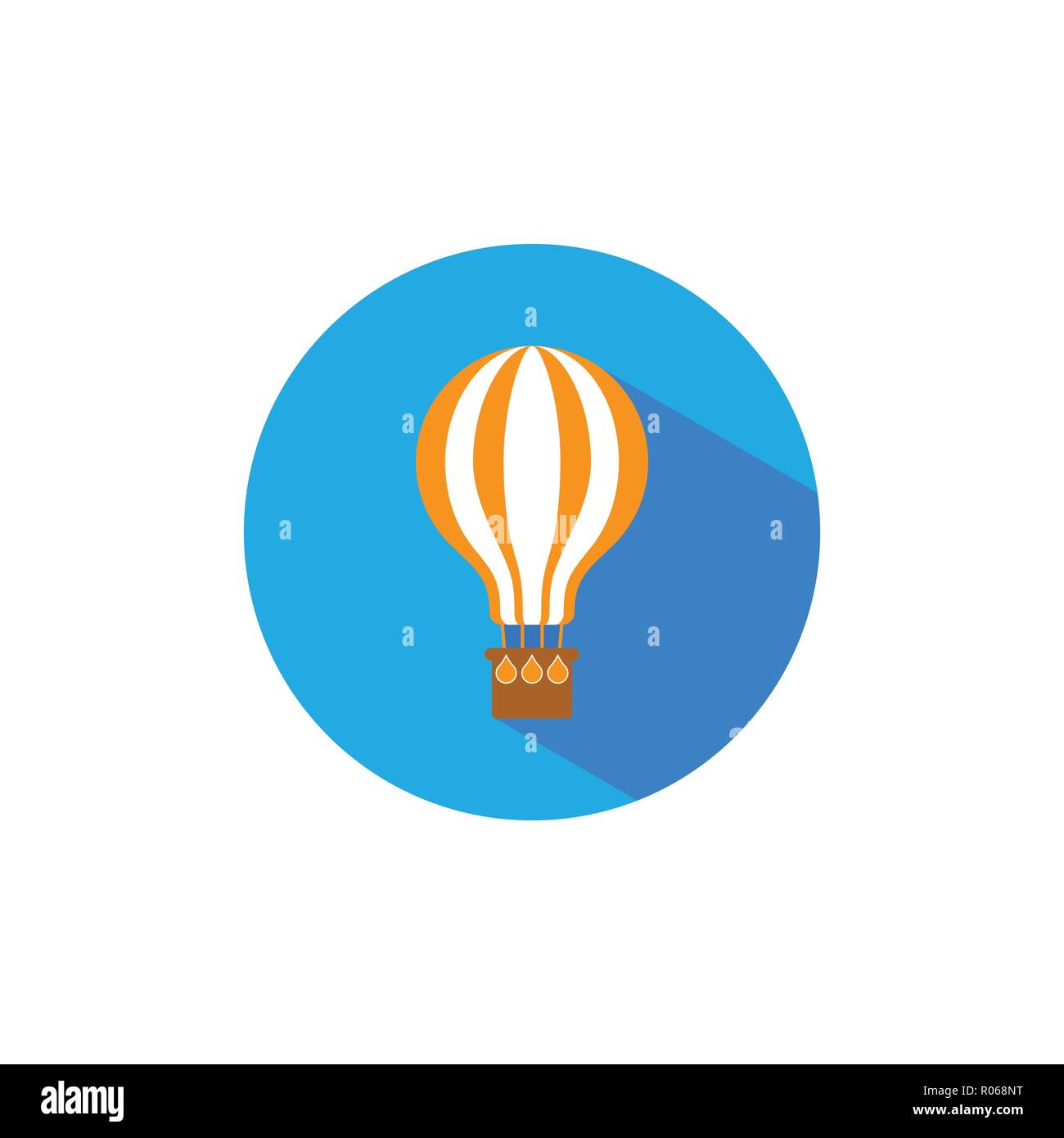 Aria icona a palloncino, piatto mongolfiera segno. Illustrazione Vettoriale. Illustrazione Vettoriale