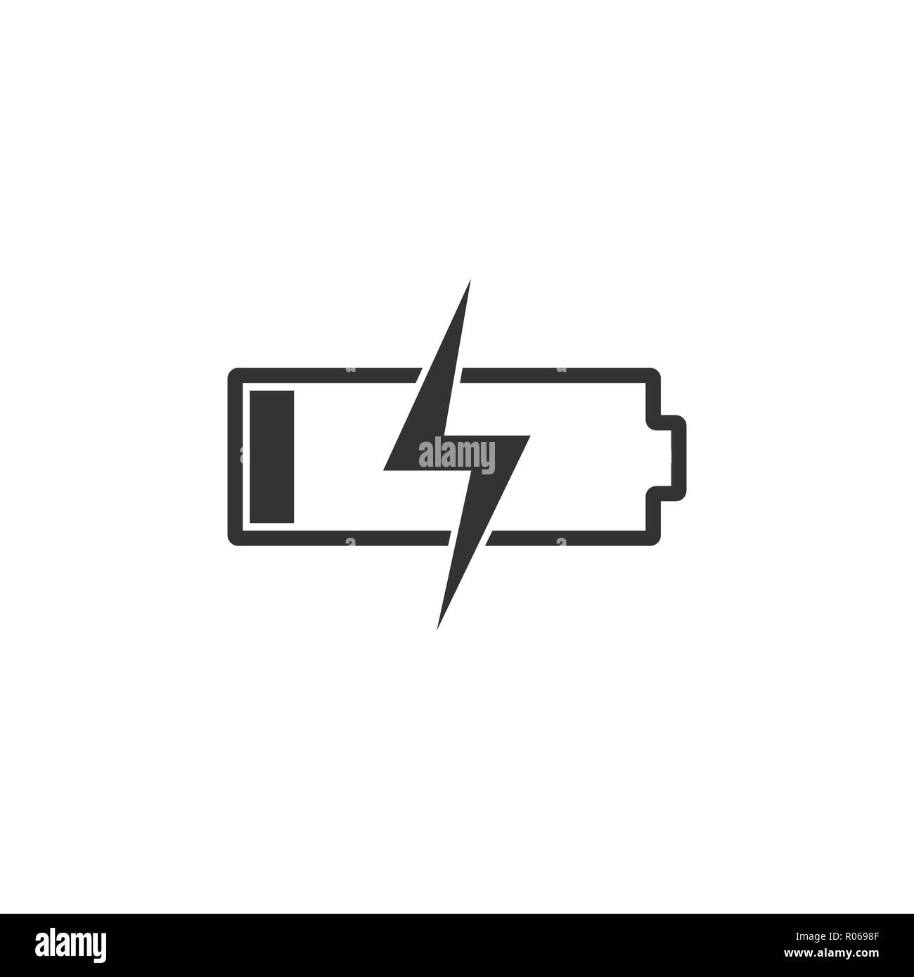 Carico batteria icona. Livello di carica della batteria. Illustrazione Vettoriale, design piatto. Illustrazione Vettoriale